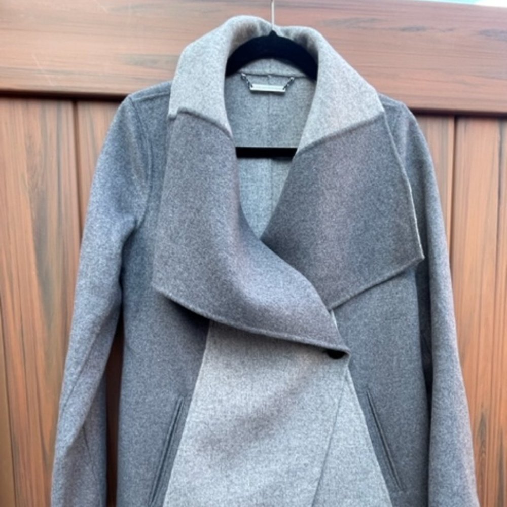 DVF color block wool waterfall coat Diane Von Furstenberg size XS